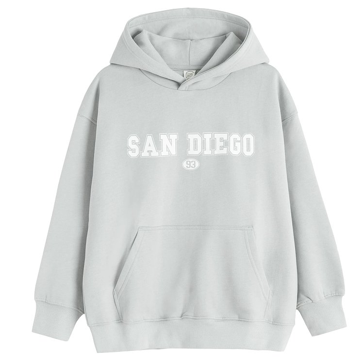 Φούτερ γκρι με κουκούλα και στάμπα SAN DIEGO CALIFORNIA