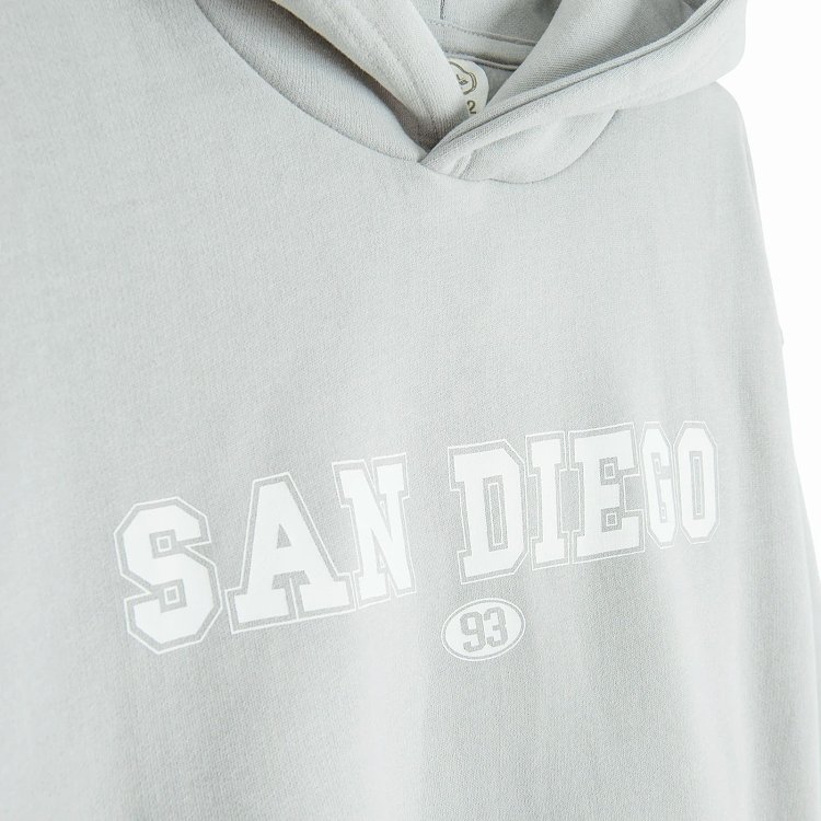 Φούτερ γκρι με κουκούλα και στάμπα SAN DIEGO CALIFORNIA