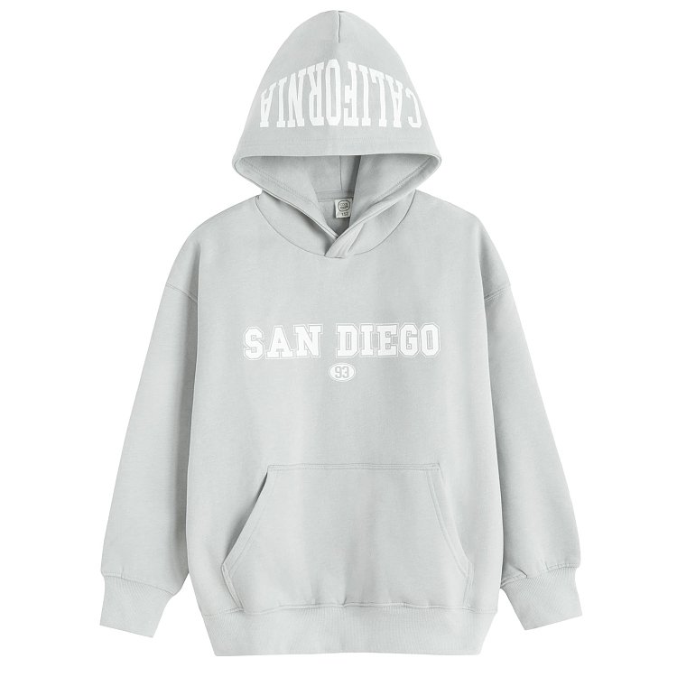 Φούτερ γκρι με κουκούλα και στάμπα SAN DIEGO CALIFORNIA