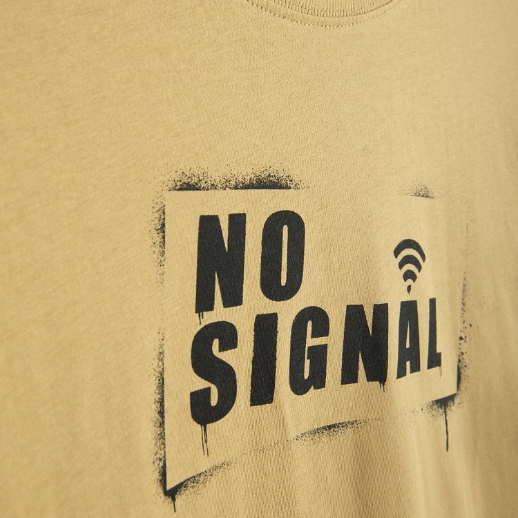 Μπλούζα μακρυμάνικη κίτρινη με στάμπα NO SIGNAL
