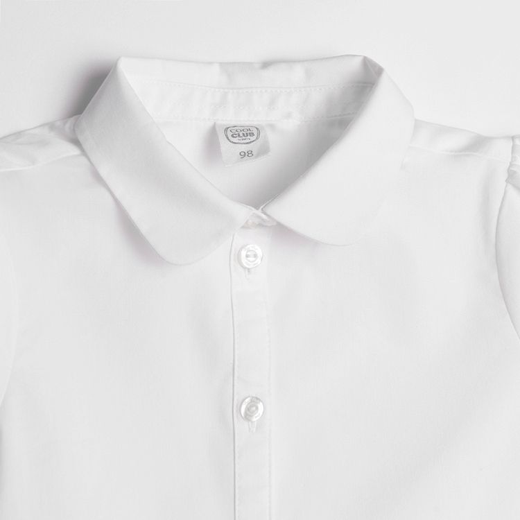 White short sleeve button down shirt