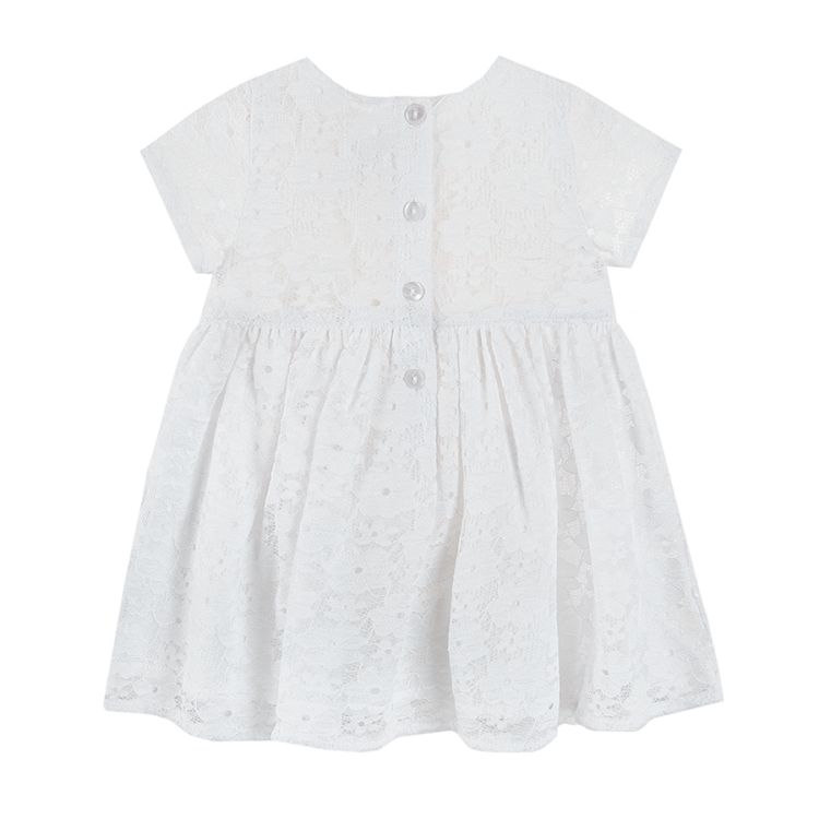 White lace dress with flower pattern