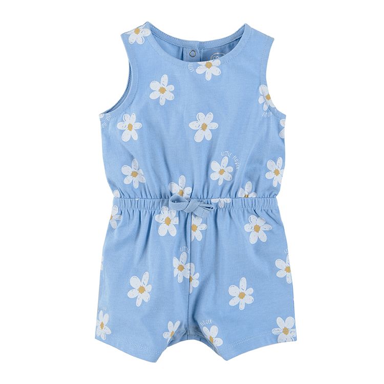 Sleeveless jumpsuit with flowers and bow