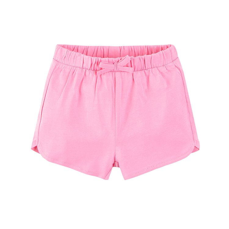 Yellow and pink shorts with elastic band on the waist- 2 pack