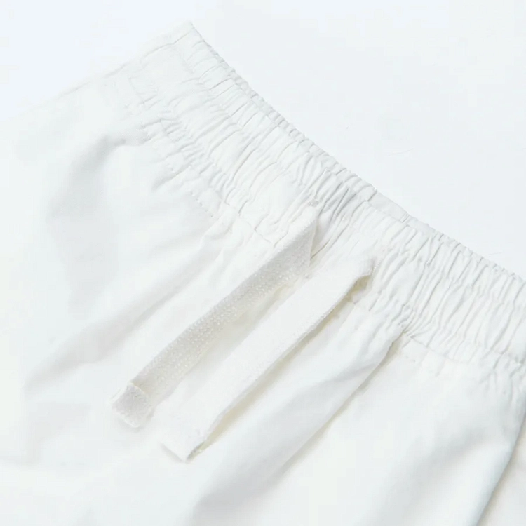 White shorts with cord and elastic band