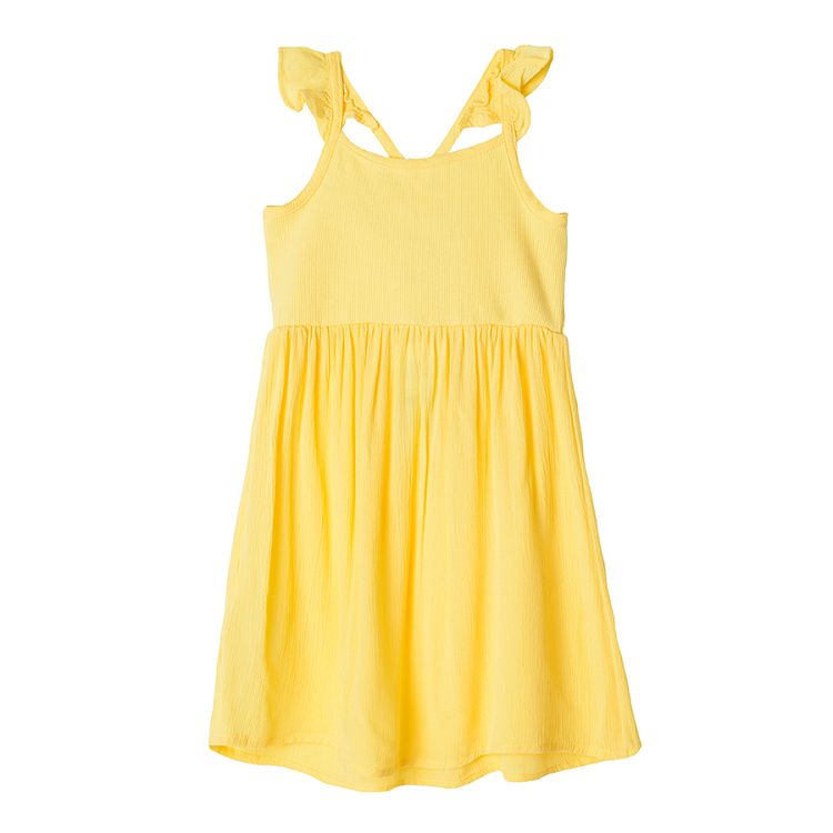 Φόρεμα κίτρινο με τιραντάκι