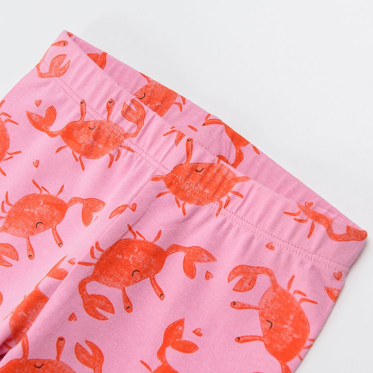 Leggings with red crabs print