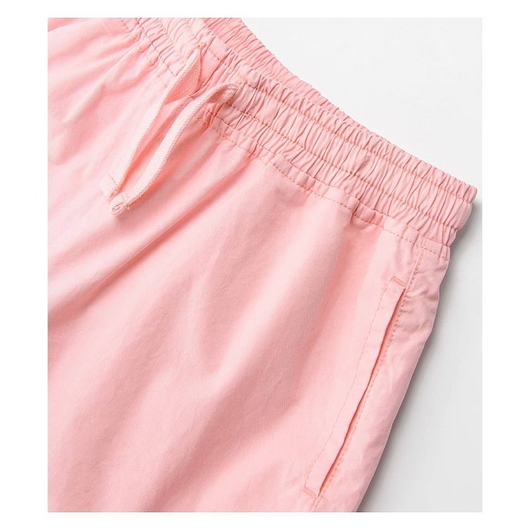 Pink shorts with cord and elastic waist