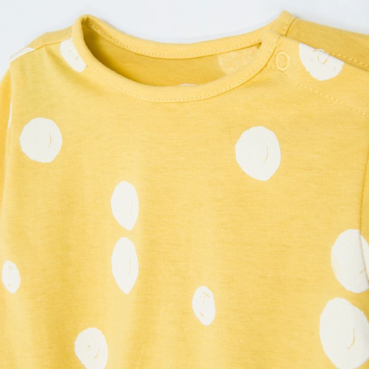Yellow and white polka dot dress