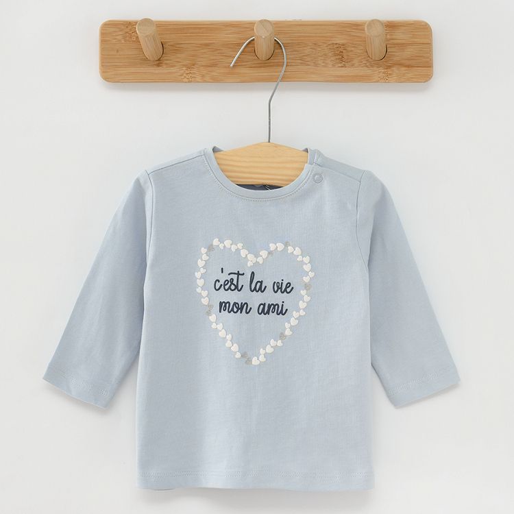 Polka dot striped and monochrome cest la vie long sleeve blouses 3 pack