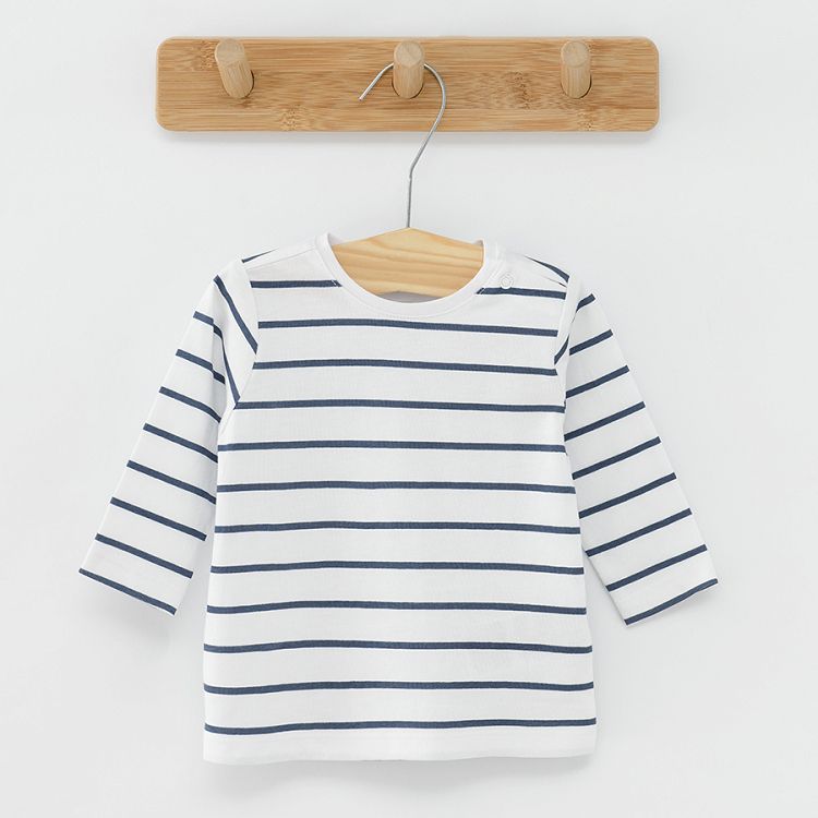 Polka dot striped and monochrome cest la vie long sleeve blouses 3 pack