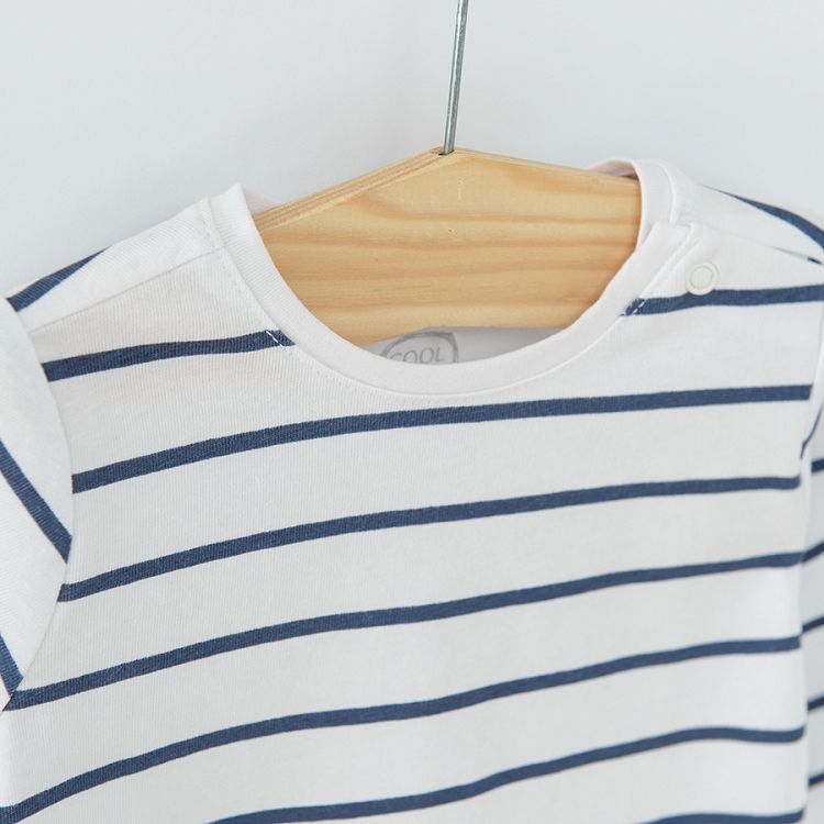 Polka dot striped and monochrome cest la vie long sleeve blouses 3 pack