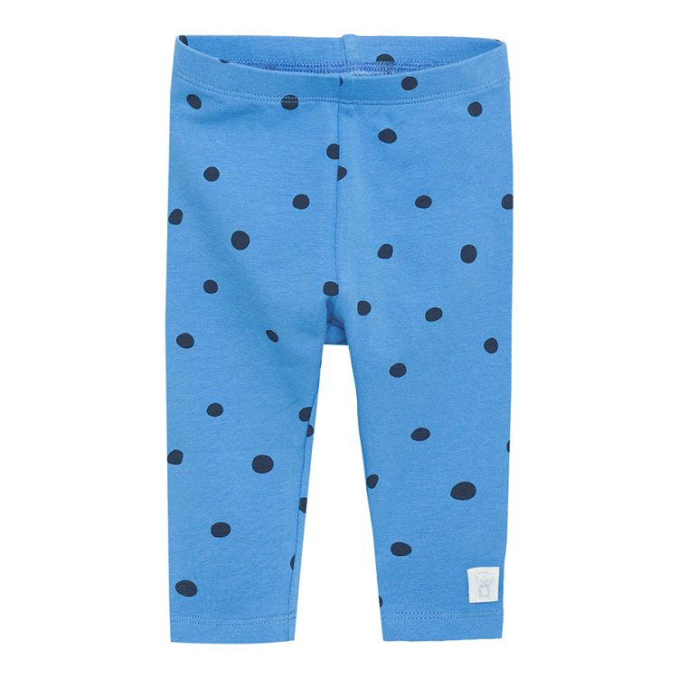 Blue and light blue polka dots leggings