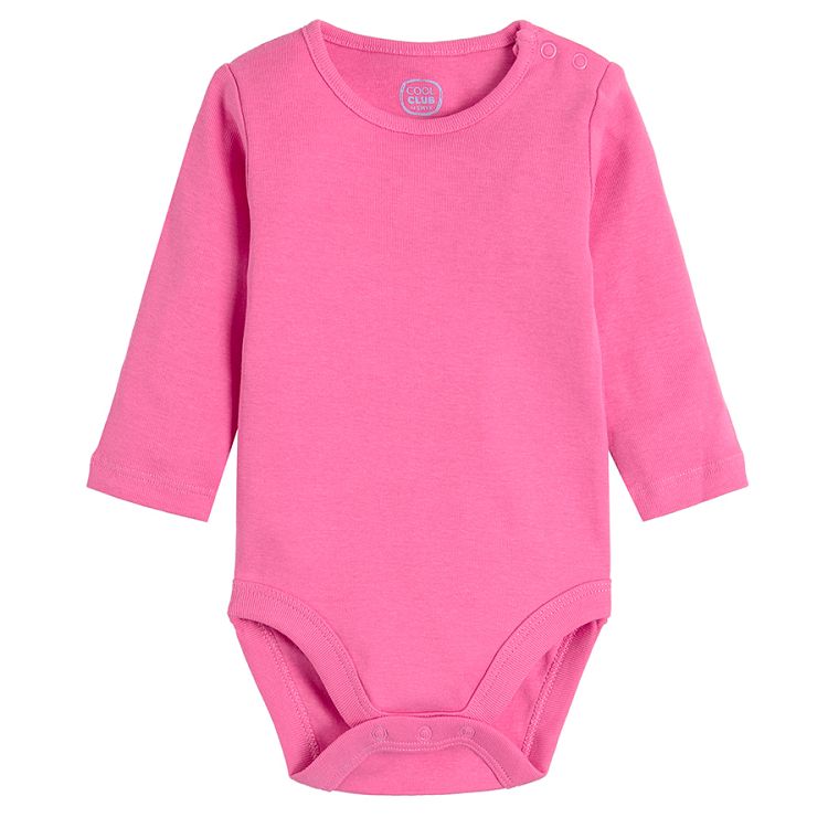 Pink and light blue long sleeve bodysuits 2-pack