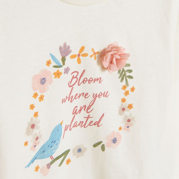 Μπλούζα μακρυμάνικη με στάμπα "bloom where you are planted"