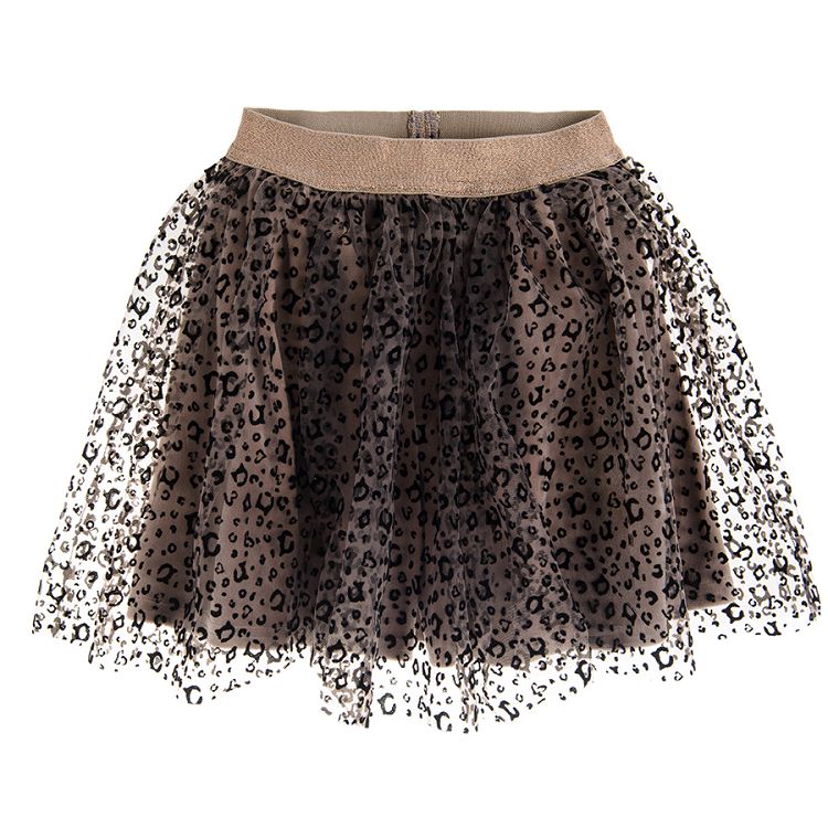 Brown tutu animal print skirt