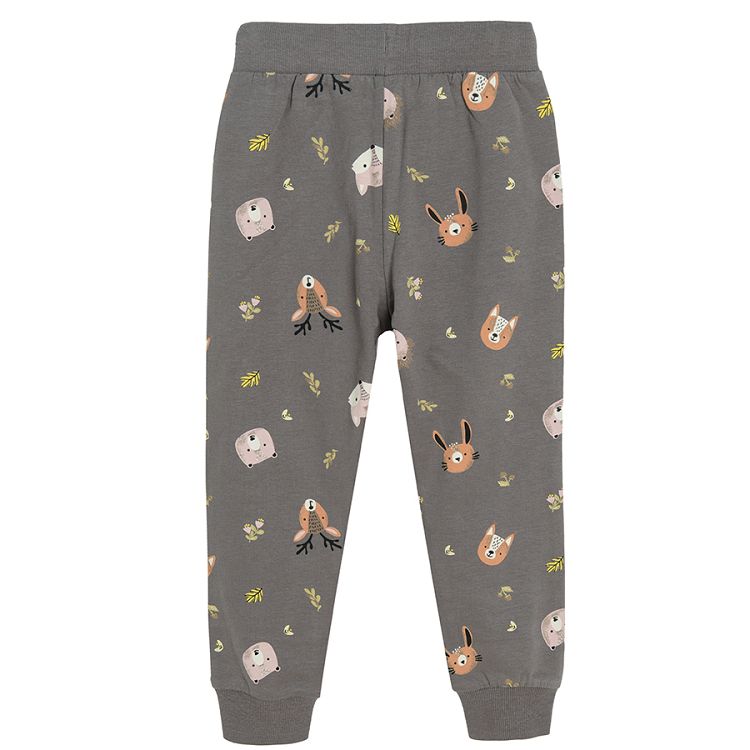 Grey forest animals jogging pants