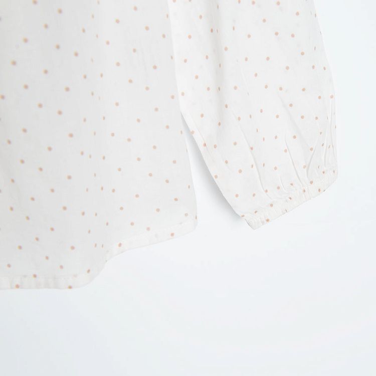 Cream long sleeve blouse