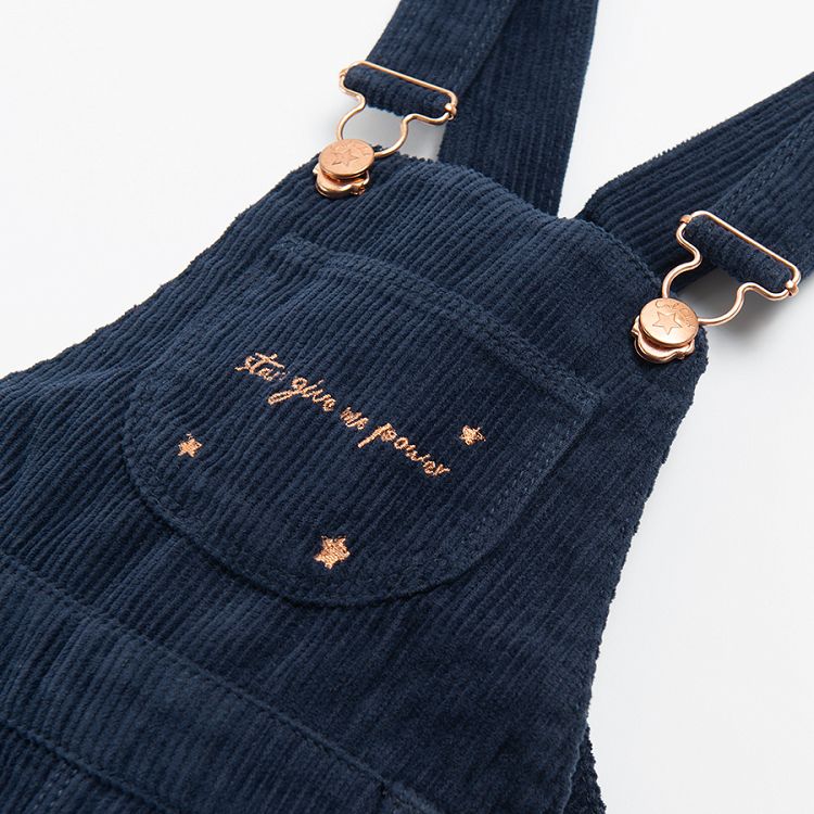 Navy blue dungaree trousers