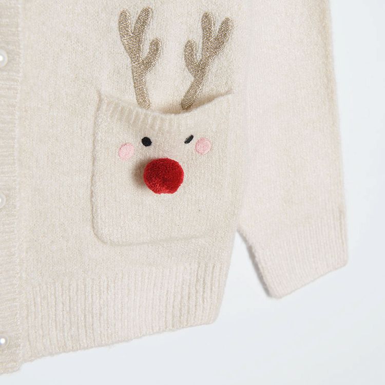 Beige Christmas cardigan