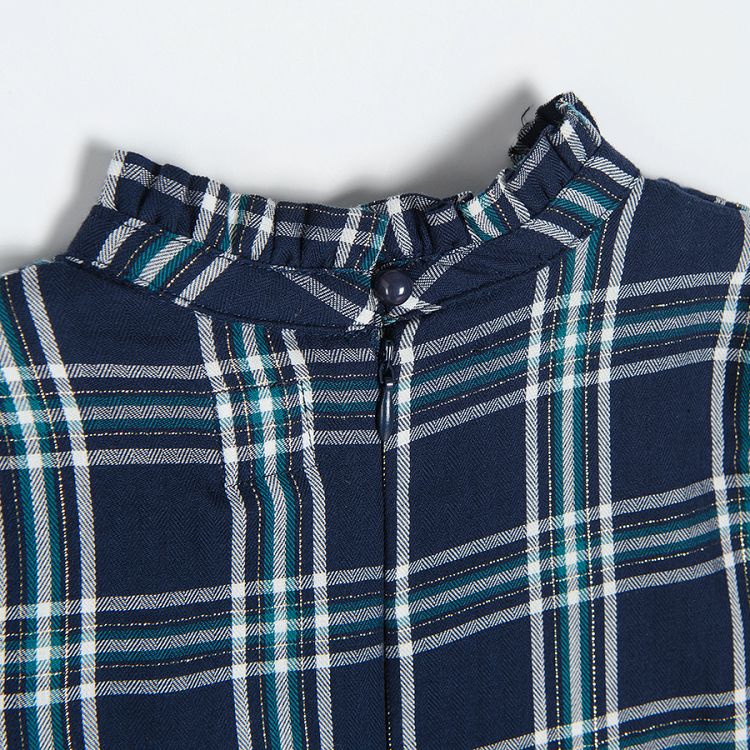 Navy blue checkered dress