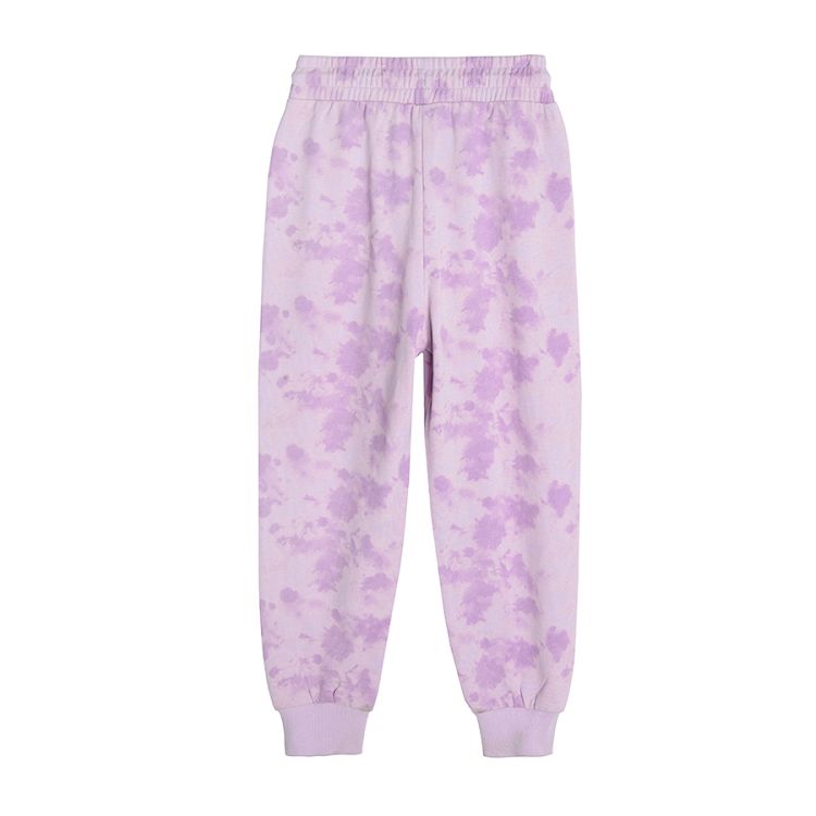 Purple tie dye jogging pants