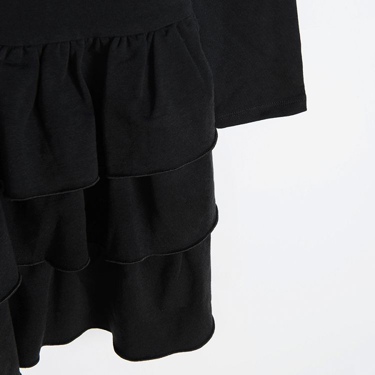 Black ruffle skirt party dress