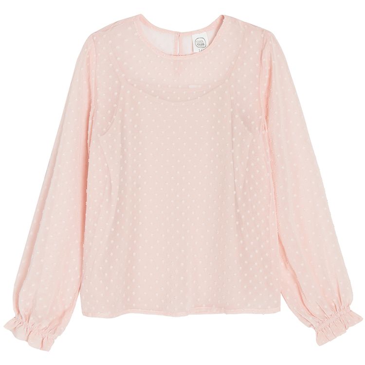 Pink party long sleeve blouse