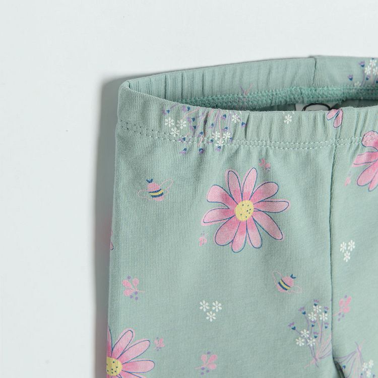 Purple boysuit floral leggings and hair band set