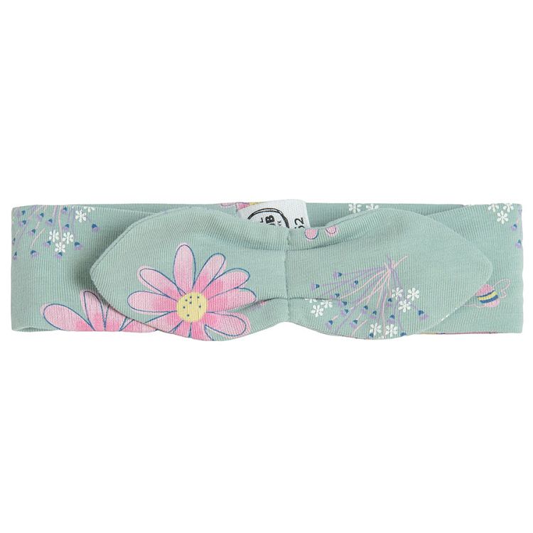 Purple boysuit floral leggings and hair band set