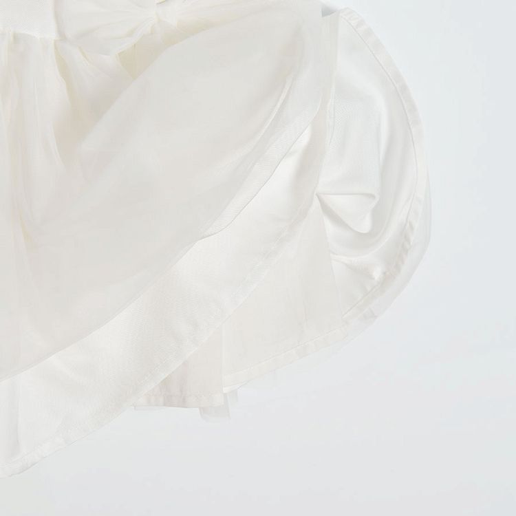 White short sleeve dress with bow