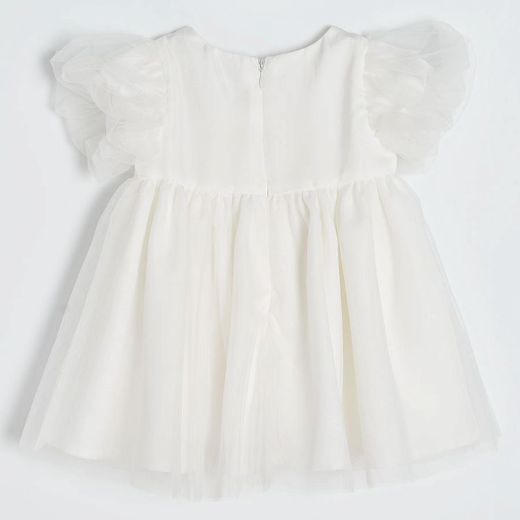 White short sleeve dress with bow