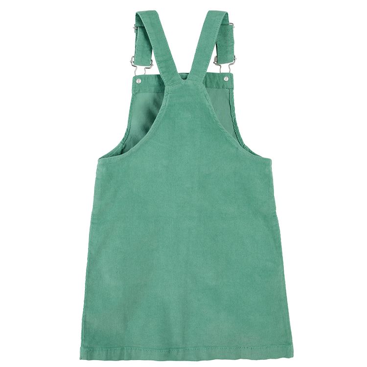 Σαλοπέτα φόρεμα πράσινη με κουμπιά και τσέπες
