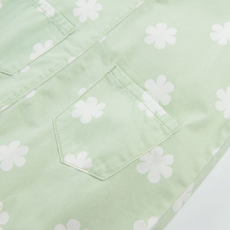 Light green with white flowers skirt dungaree