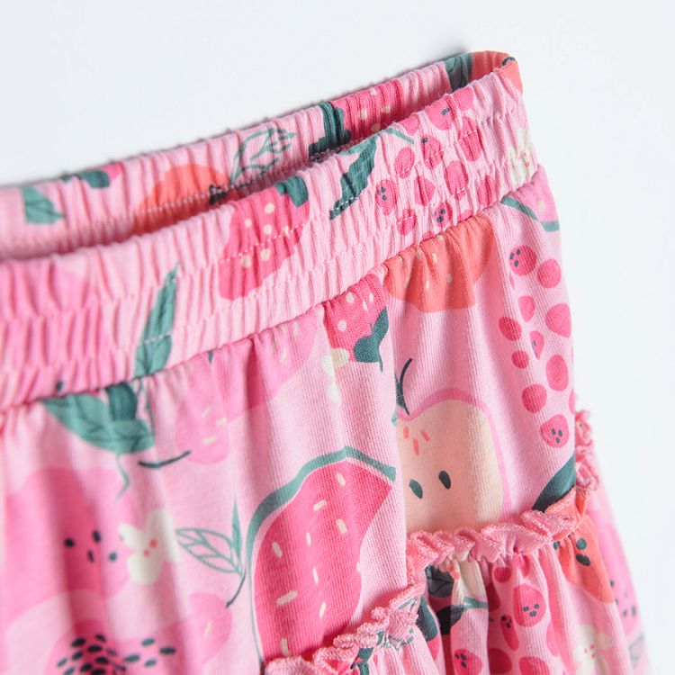 Pink skirt with fruit print