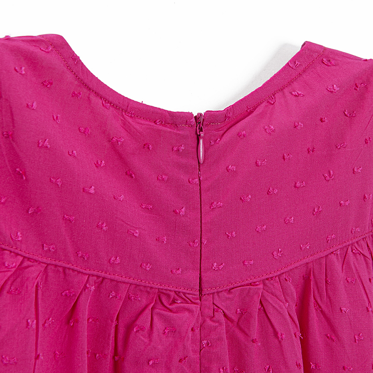 Fuchsia summer dress with cut out shoulders