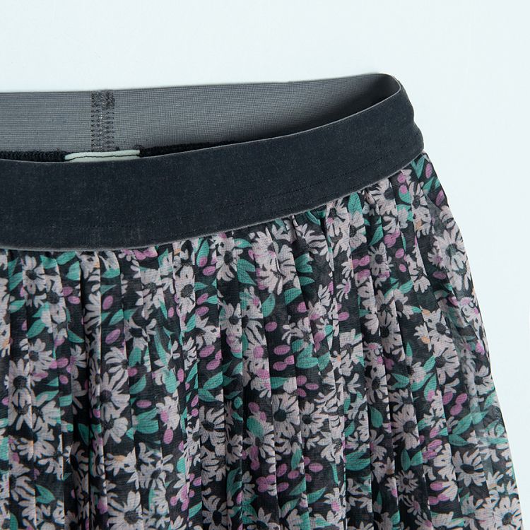 Graphite with florals skirt