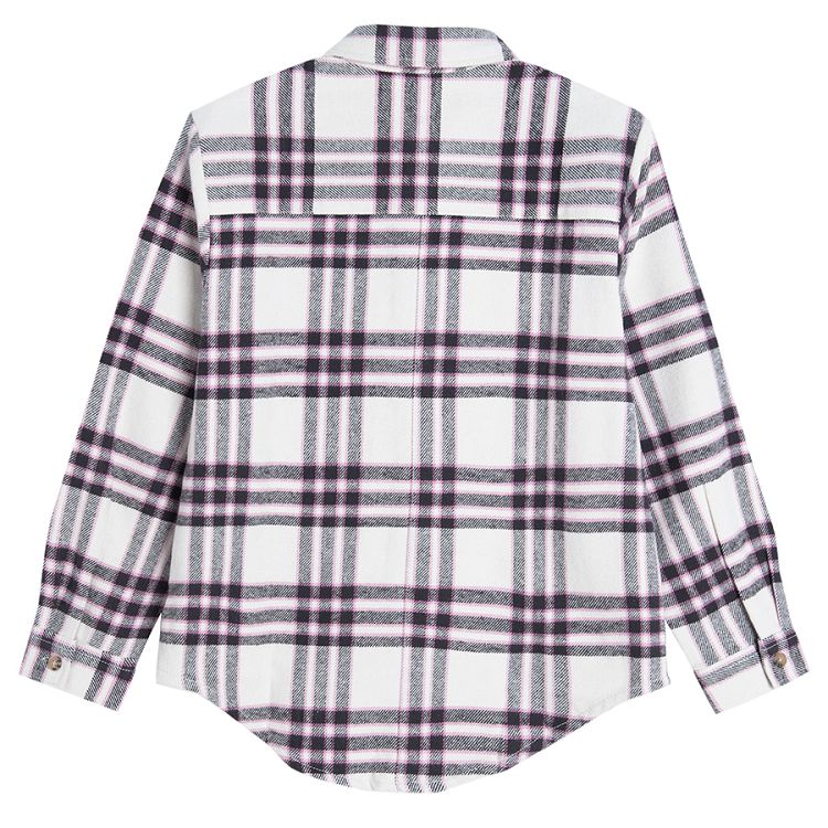 Checked long shirt shirt
