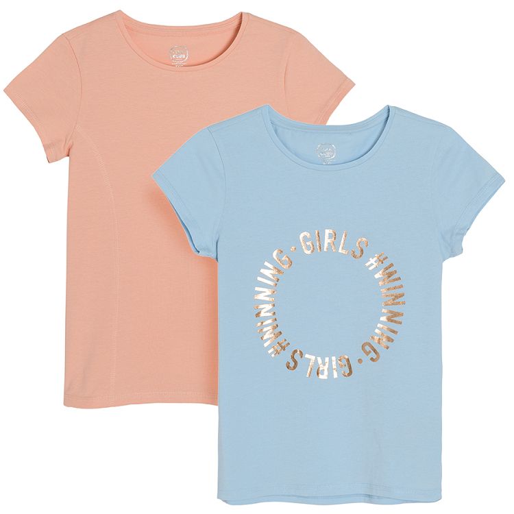 Dusty pink and light blue short sleeve T-shirts- 2 pack