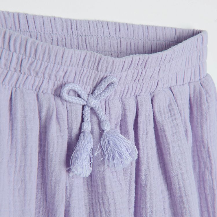 Light violet skirt with elastic waist and ruffle