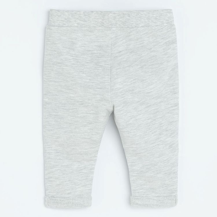 Grey jeggings with car print on the knees