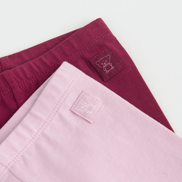 Pink and burgundy leggings - 2 pack
