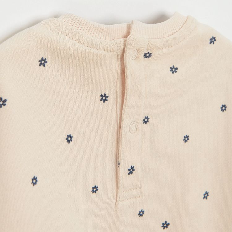 Ecru sweatshirt with bunny print