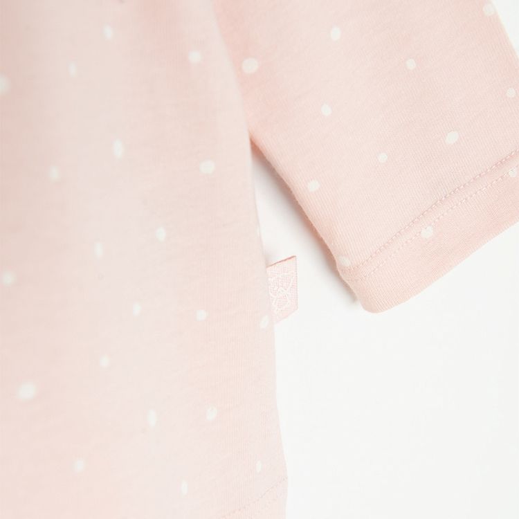 Μπλούζα μακρυμάνικη ροζ με κεντημένη στάμπα καρδούλα