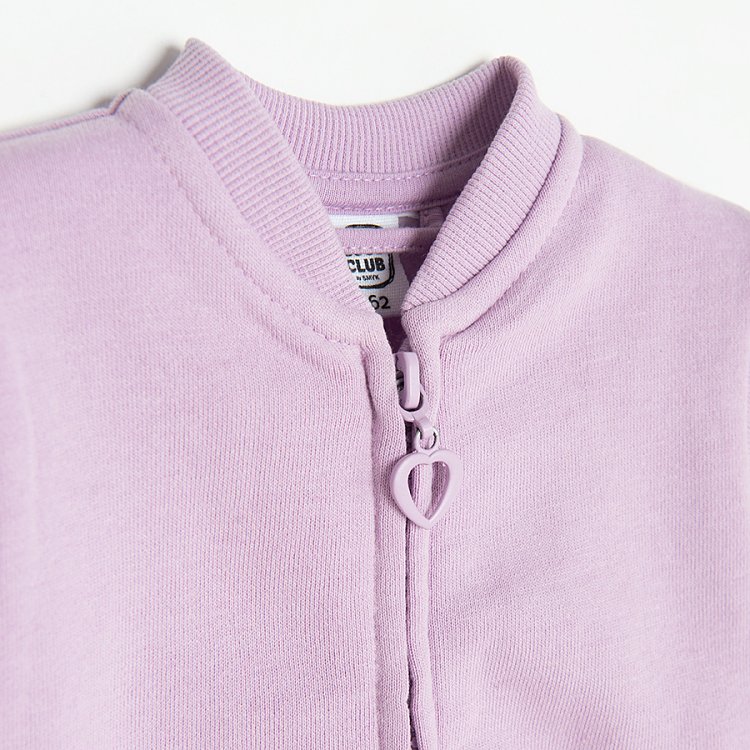Purple zip through sweatshirt