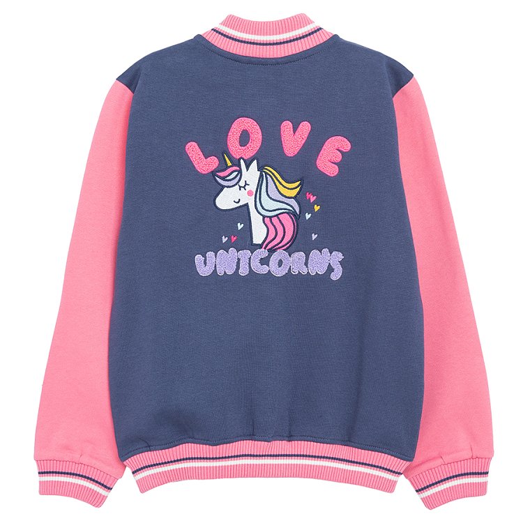 Denim with pink sleeves sweatshirt