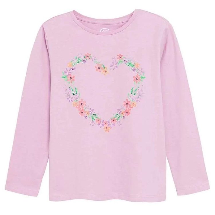 Floral and pink with floral heart long sleeve blouses- 2 pack
