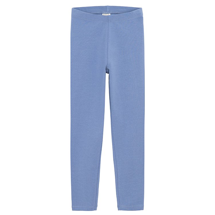 Blue and blue floral leggings- 2 pack