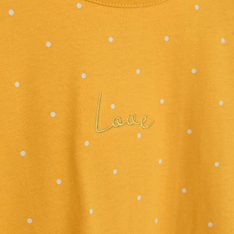 Ecru, yellow and pink long sleeve blouses with fox and girl print