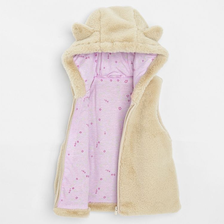 White hooded vest